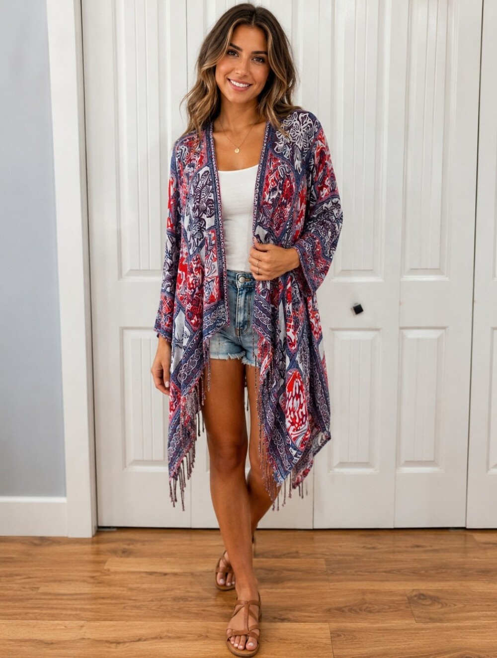 Bohemian style Kimono Coverup